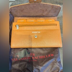 Salvador Bachiller travel organizer, NEW, light brown leather